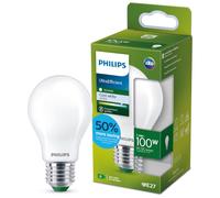 PHILIPS - Bombilla LED mate Ultra Eficiente, Casquillo E27 7.3W - 1535 Lúmens, Luz Blanca Fría (4000k), Clase Energetica A