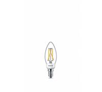 Philips bombilla LED vela SceneSwitch de filamento efecto vintage, casquillo fino E14, 5 W, 470 lúmenes, luz blanca cálida a fría regulable con interruptor existente