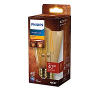 Philips Bombilla Philips LED Vintage Ámbar Tipo Edison, Casquillo E27 7W, 470 Lúmens, Luz Efecto Llama 1800k