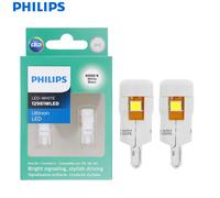 Philips-bombillas LED Ultinon T10 W5W 194 6000K para salpicadero Interior de coche, luz blanca brillante, para leer señales, placa de puerta, 12961ULWX2