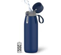 PHILIPS Botella de agua filtrada de acero inoxidable para viajes, mantiene el frío, 32 onzas, color azul