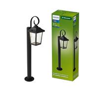 Philips Buzzard Aplique de Pared Exterior + Bombilla LED E27, Luz Blanca Cálida, IP44 Resistente a la Intemperie, Duradera, Aluminio, Diseño Clásico, Color Negro