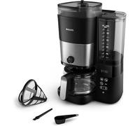 PHILIPS Cafetera de Goteo Todo en 1 con Molinillo, Jarra 1,25L | Cafetera americana con molinillo cónico integrado, jarra de vidrio de 1,25L o directo a taza (HD7900/50)