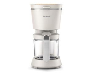 PHILIPS Cafetera - Edición Eco Conscious, Jarra Cristal 1.2L, 15 Tazas, Diseñada con Plásticos Biológicos, Blanco Seda Mate (HD5120/00