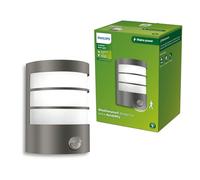 Philips Calgary Lámpara de pared con sensor para exteriores, 25 W máx., portalámparas E27, antracita