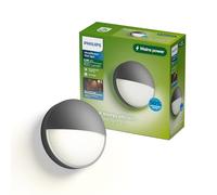 PHILIPS Capricorn Aplique LED Exterior 4.3W 800lm 2700K, Gris | Luz Blanca, Resistente al Sol, Agua e Intemperie, Anticorrosión, Carcasa de Aluminio, para Jardines y Patios, Ultraeficiente