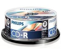 Philips cd-r cr7d5nb25/00 - cd-r vírgenes, 700 mb, 80 min, 52x, pack