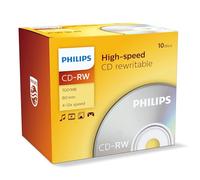 Philips Cd-Rw 80Min / 700 Mb/Caja De Joya 4-12X (10 Disc)