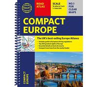 Philip's Compact Atlas Europe: A5 Spiral with the Top 300 tourist sites (Philip's Road Atlases)