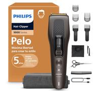 Philips Cortapelos Serie 9000 - Cortapelos para hombre y mujer, cuchillas autoafilables, 28 longitudes en intervalos de 1 mm, Trim and Flow, 180 min de autonomía, kit barbero de 4 piezas, HC9721/15