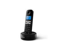 Philips D1611B/34 - Teléfono Fijo Inalámbrico, Retroiluminación, HQ-Sound, Agenda 50 números, Consumo reducido Eco, Identificador de Llamadas, Alcance 50m-300m - Color Negro (Compatible: ES, IT, FR)