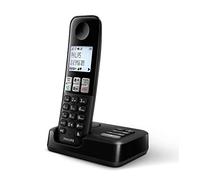 Philips D2551B / 01- Teléfono inalámbrico DECT con 1 Auricular con contestador automático, 50 Nombres/números e identificador de Llamadas - Negro