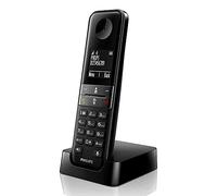 Philips D4701B/34 - Teléfono Fijo Inalámbrico, 16h de Conversación, Retroiluminación, HQ-Sound, Manos Libres, Identificador de Llamadas, Agenda 50 Nombres y números - Negro (Compatible: ES, IT, FR)