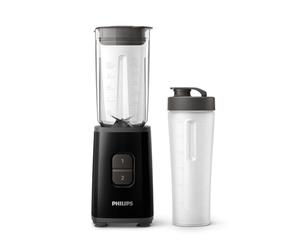Philips Daily Collection - Mini licuadora y licuadora, 350 W, jarra de 1 litro, vaso para llevar, apto para lavavajillas, aplicación de recetas, 2 velocidades, triturador de hielo, limpieza rápida,