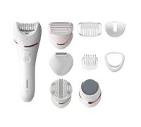 Philips Depiladora Serie 8000, depiladora inalámbrica en húmedo y seco para piernas y cuerpo, con 9 accesorios, afeitadora, recortadora, pedicura y exfoliante corporal, modelo BRE740/11