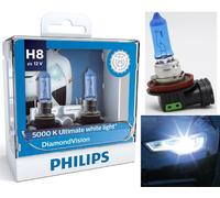Philips DiamondVision Blanco Diamante 5000K H8 35W Luz DRL Esquina 2 Bombillas