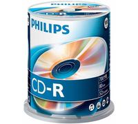 PHILIPS Discos CD-R 52x Velocidad, Paquete de 100 en Espiral