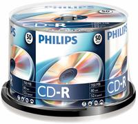PHILIPS Discos CD-R Blancos 52x, Paquete de 50 Unidades