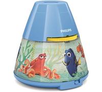 Philips Disney Dory - Proyector y luz nocturna 2 en 1, luz blanca cálida, bombilla LED de 0.3 W, color azul claro