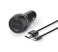 Philips DLP2357U/10 Auto Negro - Cargador (Auto, Universal, Encendedor de cigarrillos, Sobreintensidad, Sobrevoltaje, Sobrecalentamiento, iPad, iPod, iPhone, LG, Motorola, Samsung, HTC, Nokia, Sony Ericsson, Contacto)