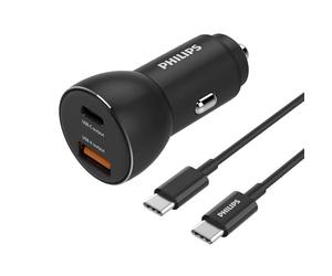 Philips DLP2521C/00 - Cargador de Coche, Color Negro