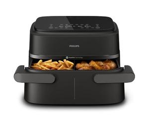 Philips Dual Basket Airfryer Serie 1000-7,1 l de capacidad, tecnología RapidAir, 10 funciones en 1, 90% menos de grasa, diseño compacto, aplicación de recetas HomeID (NA154/00)