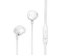 Auriculares Philips con cable, micrófono integrado y sonido estéreo en blanco