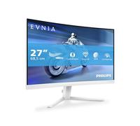 Philips Evnia 27M2C5501 - Monitor Curvo para Juegos QHD de 27 Pulgadas, 180 Hz, 1 ms GtG, FreeSync Premium, Ambiglow, Ajuste de Altura (2560 x 1440, 2 HDMI 2.0, 1 DisplayPort 1.4) Blanco