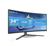 Philips EVNIA 34M2C6500 Monitor Gaming 34" UWQHD Curvo, 175Hz, QD-OLED, 0.03 ms GtG, HDR400 TrueBlack, Adaptive Sync., G-Sync Compat, Altura ajustable (3440x1440, 2x HDMI 2.0, 1x DP 1.4, USB-Hub) Gris