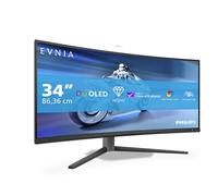 PHILIPS Evnia 34M2C6500AM Gaming Monitor 34 Pulgadas 175Hz Panel QD-OLED, 0.03ms GtG, HDR400 TrueBlack, G-Sync Compatible, Altura Ajustable, (3440x1440 HDMI 2X 2.0 DP 1x 1.4 USB Hub) Gris Oscuro