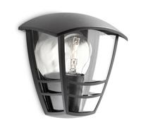 Philips - Farol de pared Creek negro 1x60W base 230V