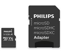 Philips Tarjeta SDXC de 512 GB + Adaptador SD UHS-I U1 Reads up to 80 MB/s A1 Fast App Performance V10 Memory Card for Smartphones Tablet PC, Card Reader