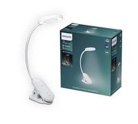 PHILIPS Forys Clip - Lámpara de mesa portátil (5 W, luz blanca fría, incluye batería)