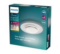 Philips Plafón LED de Techo Garnet, 30W, 3100 Lúmens, Luz Blanca Cálida 2700k con tecnología SceneSwitch, Negro