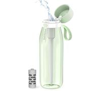 PHILIPS GoZero Everyday - Botella de agua filtrada con filtro de agua Everyday sin BPA, purifica el agua del grifo en agua potable más sabrosa y saludable, plástico Tritan, 36 onzas, verde