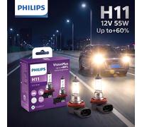 Philips H11 12V 55W PGJ19-2 VisionPlus 3250K luz brillante hasta 60% visión halógeno lámparas originales para coche faro 12362VPS2