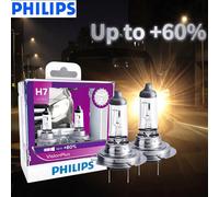 Philips H7 VisionPlus 12V 55W PX26d faro halógeno para coche VP + 60% lámparas brillantes para automóvil luz Original nuevas bombillas 12972VPS2