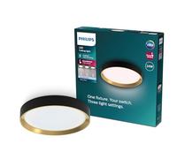 Philips Hanno - Plafond Techo con SceneSwitch, redondo, 24W, 2800Lm, 4000K, negro, IP20