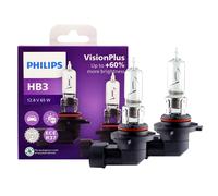 Philips HB3 9005 12V 65W P20d VisionPlus 3250K luz brillante hasta 60% visión halógeno lámparas originales para coche faro 9005VPS2