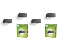Philips Hedgehog aplique de pared para exteriores (42 W), resistente a la intemperie para acentos de iluminación modernos, E27 luz sin bombilla, antracita, paquete doble (Paquete de 2)