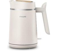 Philips Hervidor de agua eléctrico Eco 1,7L, Base 360°, Blanco Seda Mate | Calentamiento rápido, 1,7L, base Giratoria, ebullición rápida, plásticos de origen biológico, indicador luminoso (HD9365/10)