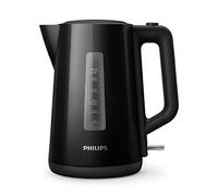 Philips Hervidor Serie 3000-1,7L Tapa con resorte, Resistencia plana, Luz indicadora, Filtro extraíble, Múltiples sistemas de seguridad, Negro (HD9318/20)