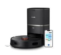 Philips HomeRun 3000 Robot Aspirador y Limpiador de Suelos, Succión Ultrapotente (4000 Pa), Navegación Láser, 200 Minutos de Autonomía, Estación de Vaciado Automático, App, Negro (XU3100/01)