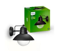 PHILIPS Hoverfly Aplique LED Exterior Vintage para Jardín y Patio, Negro | Bombilla Recomendada 60 W E27, Resiste la Intemperie IP44, Carcasa de Aluminio, Instalación Fácil y Rápida, Diseño Retro