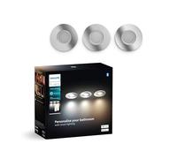 Philips Hue Adore - Foco Empotrable LED Inteligente de 5 W, Luz Blanca de Cálida a Fría, Regulable, Control por App y Voz, Compatible con Alexa y Google Home, Color Cromado - Pack de 3