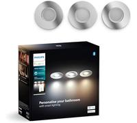 Philips Hue Adore Foco LED Empotrable Inteligente Baño, Cromado, Pack de 3 | 400lm, 4.2W, GU10, Luz Blanca Cálida a Fría 2200-6500K, Resistente a Humedad, Compatible con Alexa, Google y Apple Home