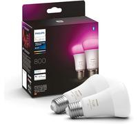 Philips Hue Ambiente Blanco y Color Bombilla LED Inteligente E27 Pack de 2 | A60, 800lm, 6.5W, Luz Ambiente Regulable, 2000-6500K, Control por App y Voz, Compatible con Alexa, Google y Apple Home
