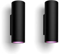 Philips Hue Appear Aplique Mural para Exterior, 2 Ud., Aluminio | Ambiente blanco y de colores, LED Inteligente, 8 W, 1180 lm, IP44, Luz Arriba/Abajo, Requiere Hue Bridge, Hogar Inteligente