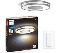 Philips Hue Being Plafón LED de Techo Inteligente + Interruptor, Plata | Hasta 2500lm, 22.5W, Luz Blanca de Cálida a Fría Regulable, Control por App y Voz, Compatible con Alexa, Google y Apple Home