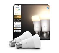 Philips Hue Blanco Bombilla LED inteligente E27, 1100lm, A60, Pack de 4 | 9.5W, Luz Regulable Cálida 2700K, Control por App y Voz, Compatible con Alexa y Google y Apple Home